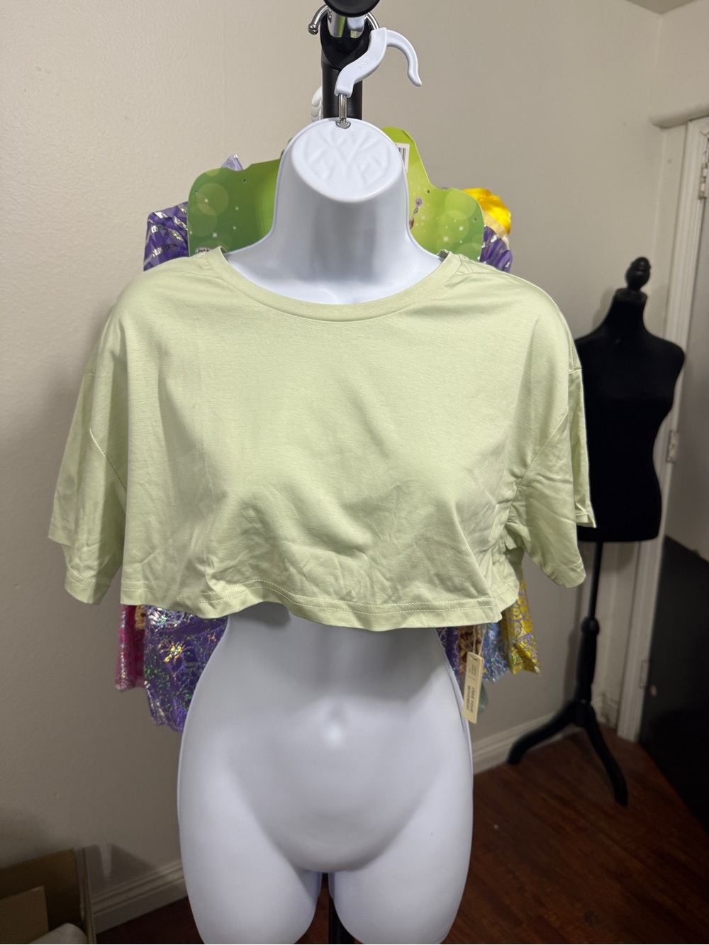 OGL Cropped Crewneck Tee in Light Lime - Women's Top